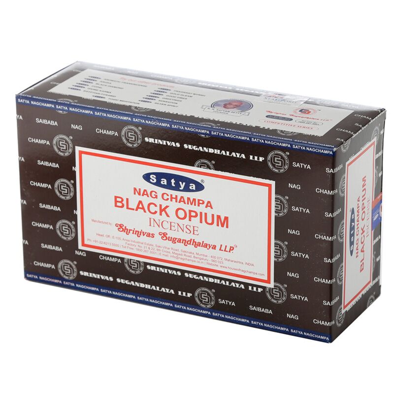 01346 zwarte opium - satya nag champa wierook stokjes
