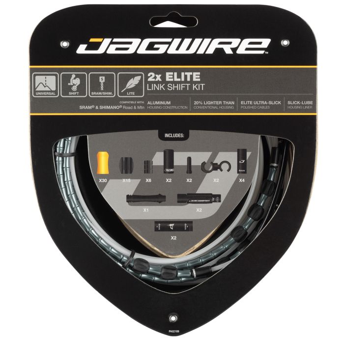 Jagwire 2x elite link shift kit - gray