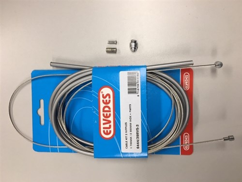 Elvedes cable 2 nipples 2.35m stainless steel silver 6444 39rvs-3