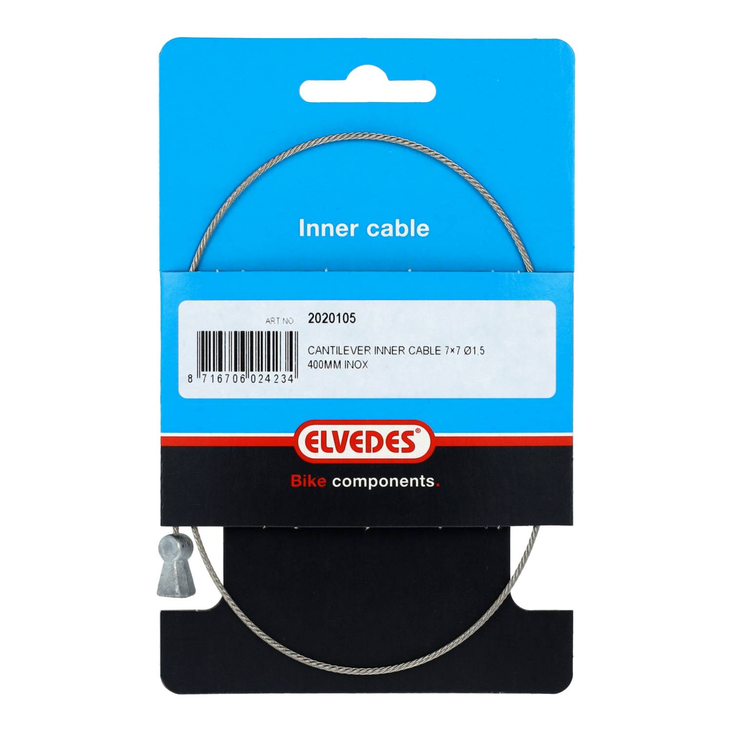 Elvedes rem binnenkabel cantilever �1,5mm 400mm staal
