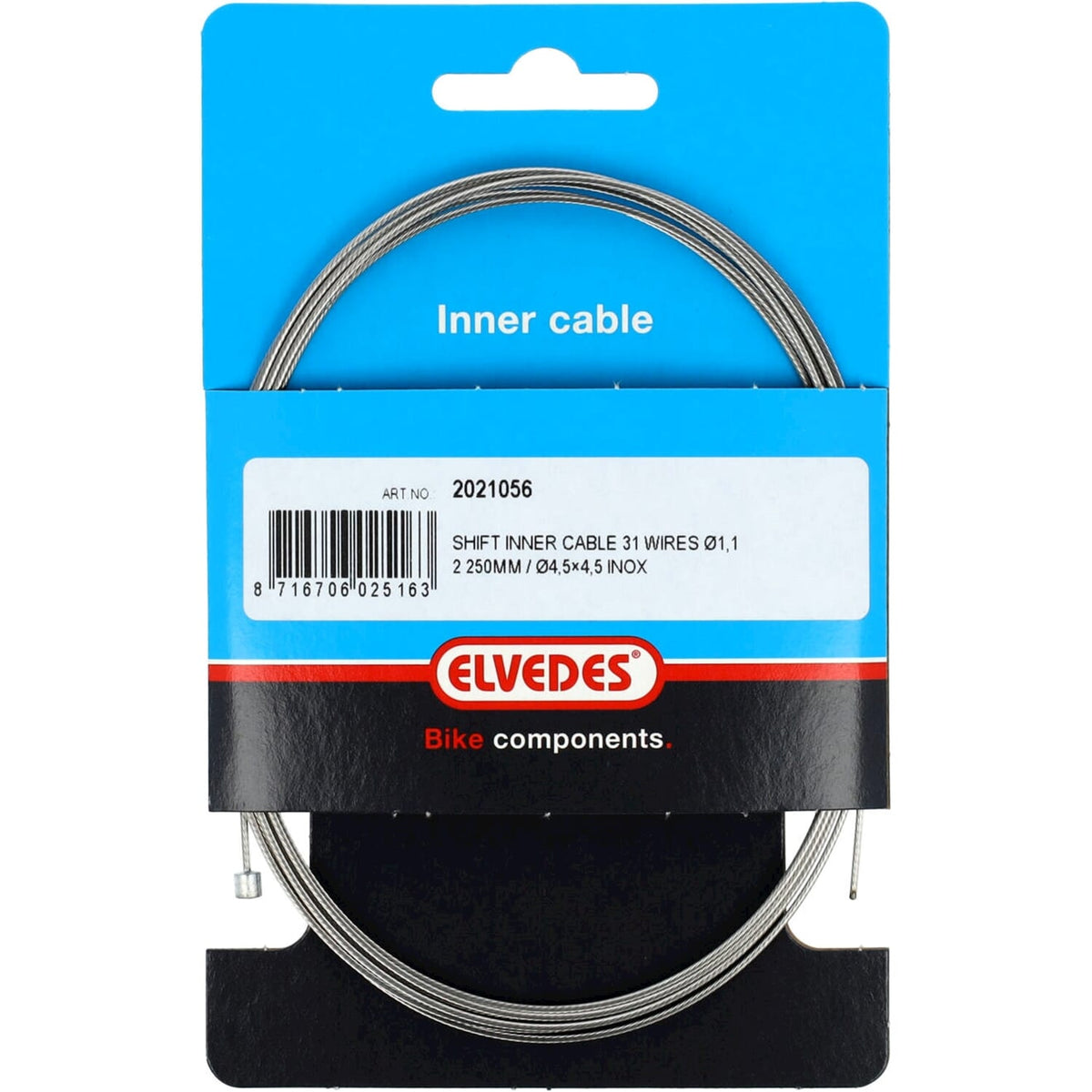 Elvedes Shift Cable 2250mm Stainless Steel Slick N-nipple 2021056