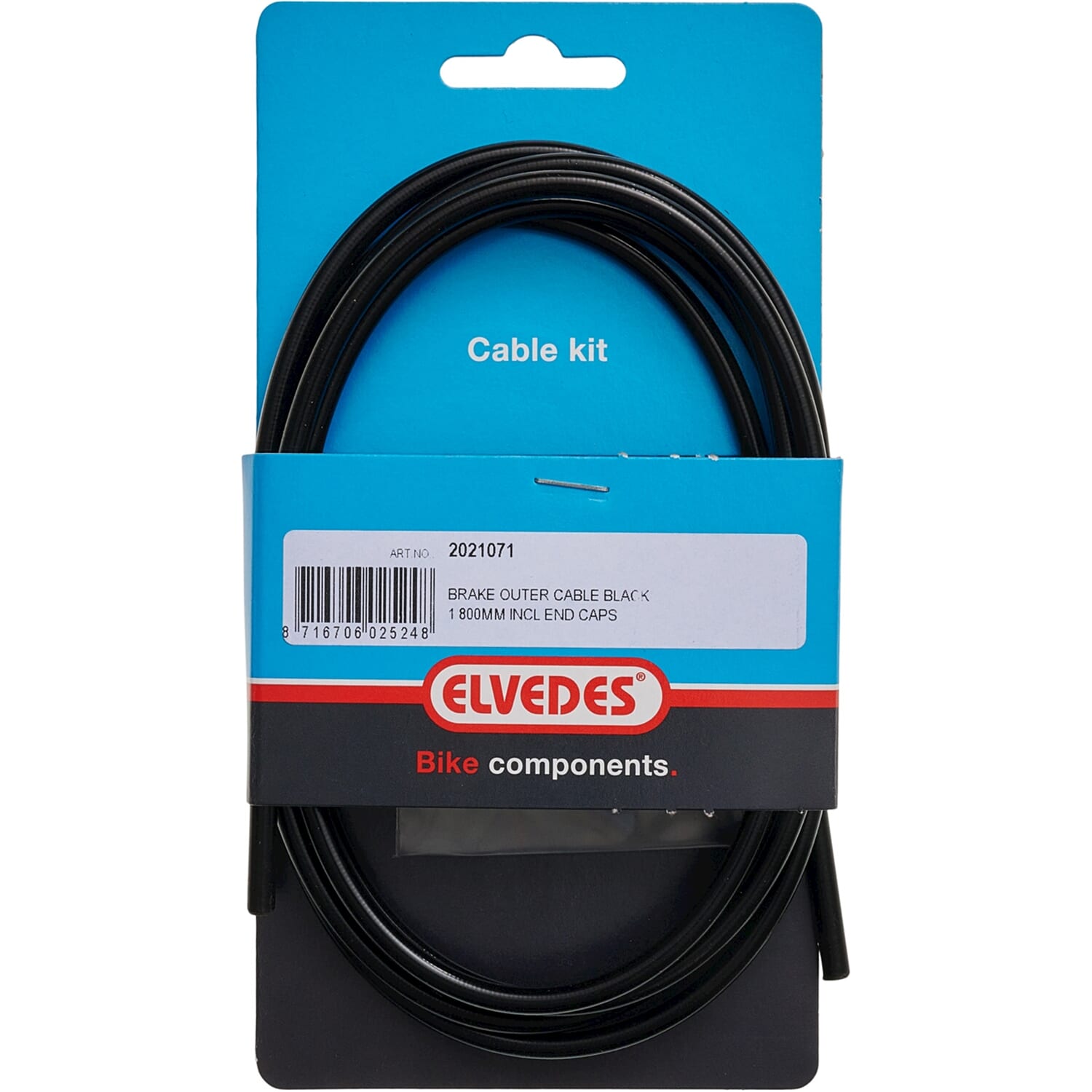 Elvedes Cable Systems BV Elvedes Brake Outer Cable 1.8m Black +2 Ferrules 2021071