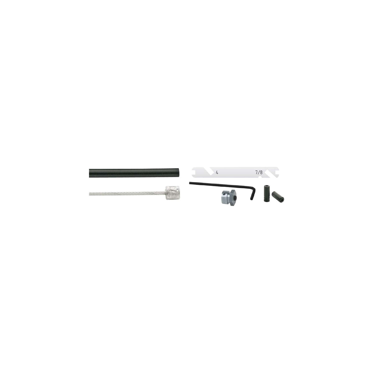 Jeu de câbles de vitesse 4 7 8 vitesses Elvedes Nexus 1700 2250 mm inox - noir (sur carte)