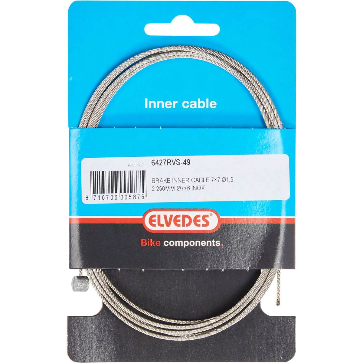 Elvedes Brake Inner Cable 2250mm T-Nipple 6427RVS-49