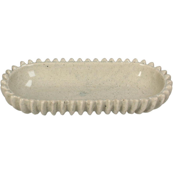 Kersten schaal keramiek beige 26.5x12.5x4.5cm
