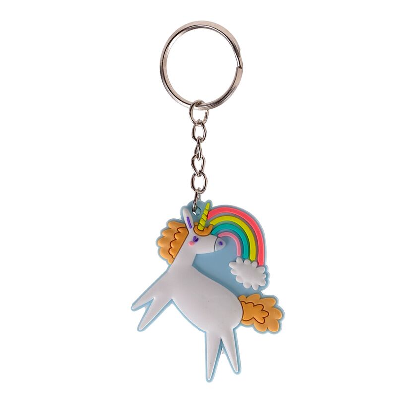 Eenhoorn magie oranje pvc sleutelhanger