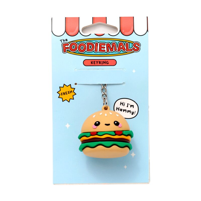 Hammy de burger foodiemals 3d pvc sleutelhanger