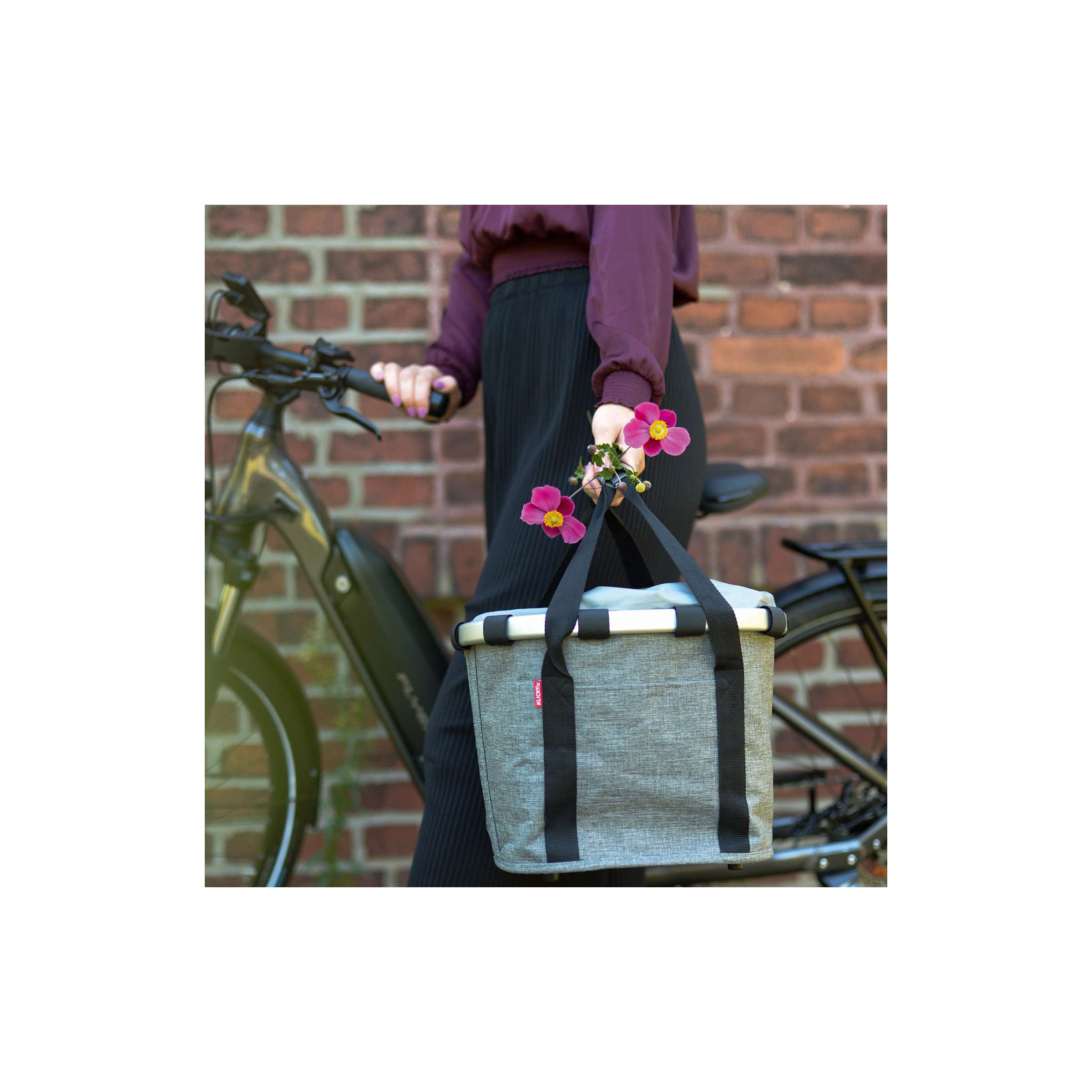 Klickfix rixen kaul shoppertas bikebasket shop.bag r k bikebasket twist sliver