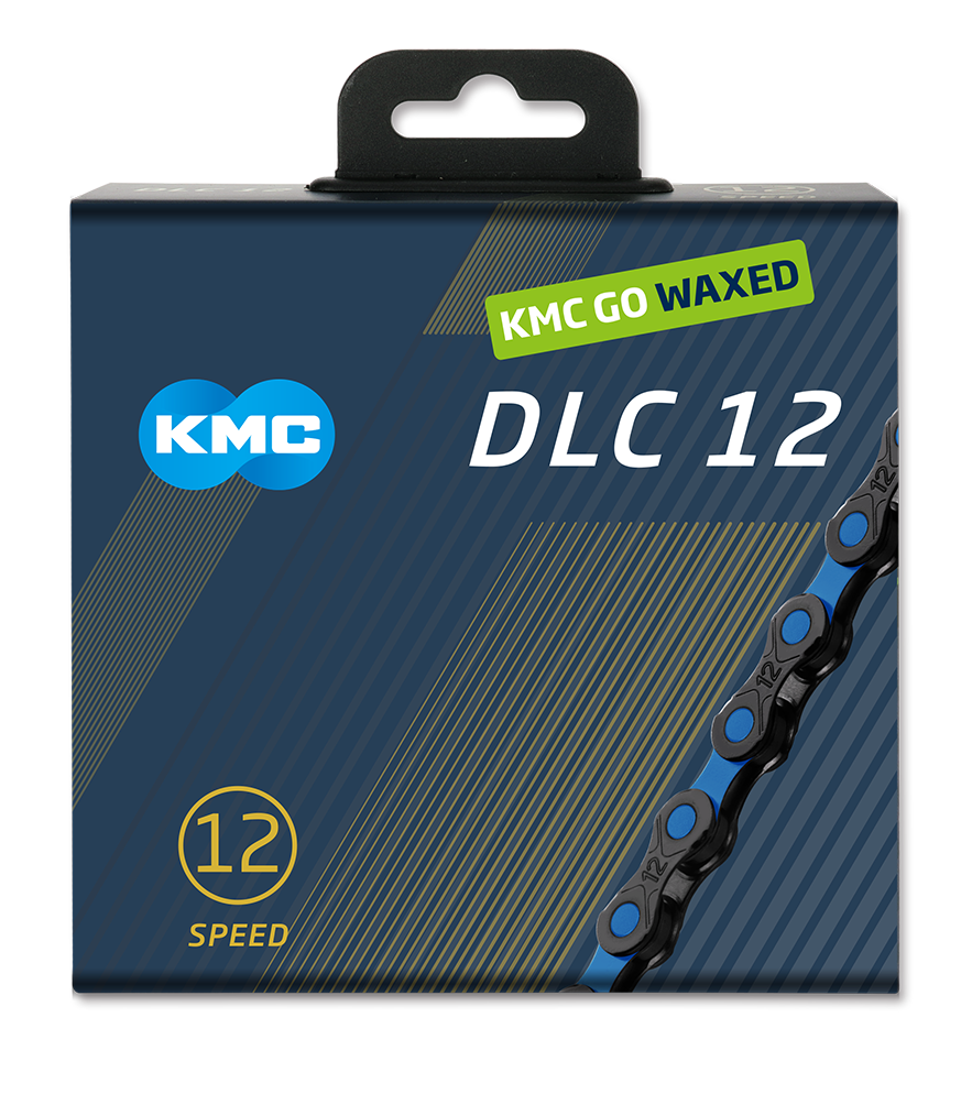 Kmc ketting dcl12 waxed 12 speed 126 links zwart blauw incl. missinglink