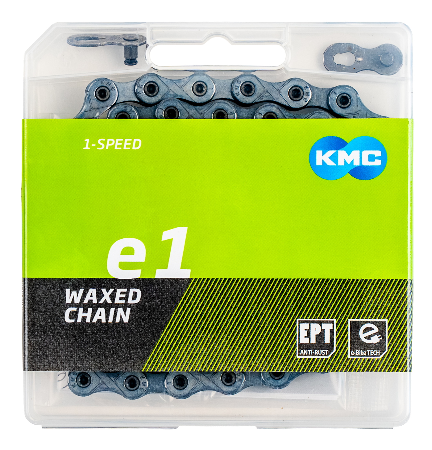 Kmc ketting e1 ept 110l single speed waxed zilver