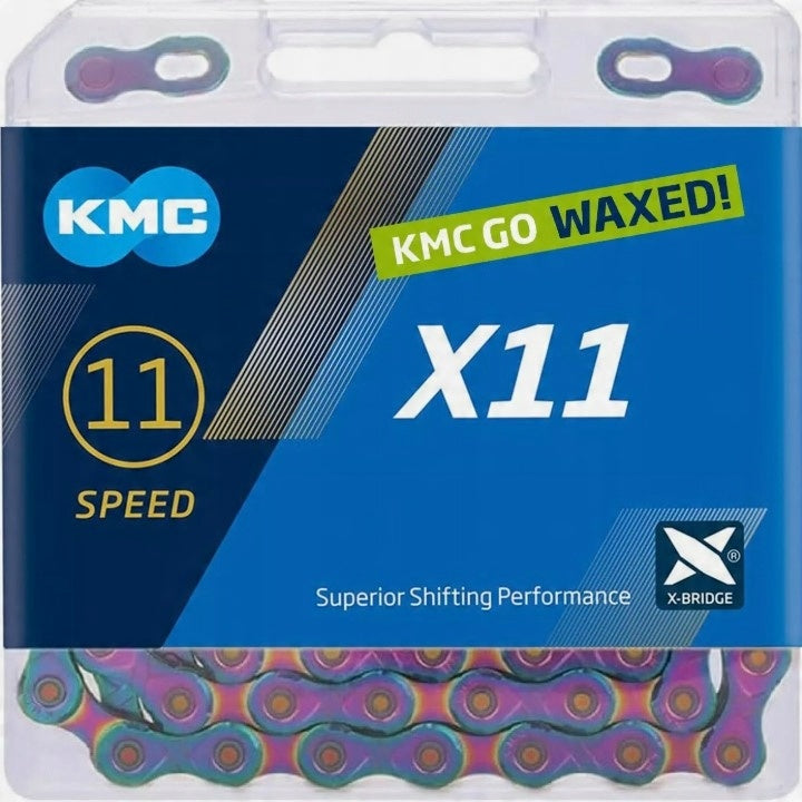 Kmc chain x11 118l box waxed 11-speed aurora