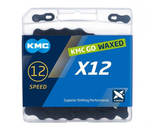 Kmc chains x12 black tech 1 2 x 11 128 126gl go