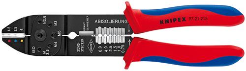 Knipex krimptang 9721215 (rood blauw)