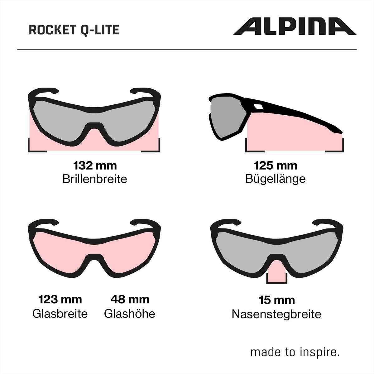 Olympische sportkleding alpina sports sportbril rocket q-lite mat zwart