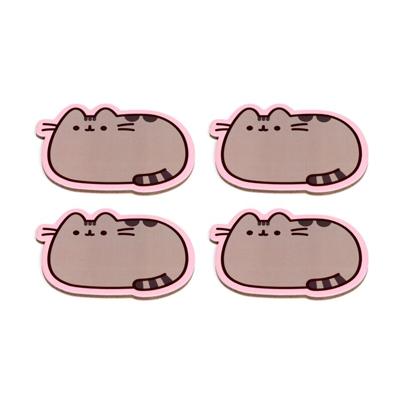 Union pusheen de kat set 4 gevormde onderzetters