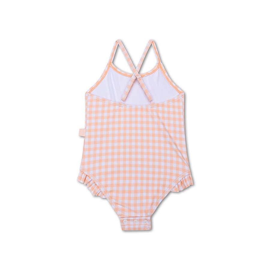 Zonsondergangraster | oranje wit meisjes uv-badpak