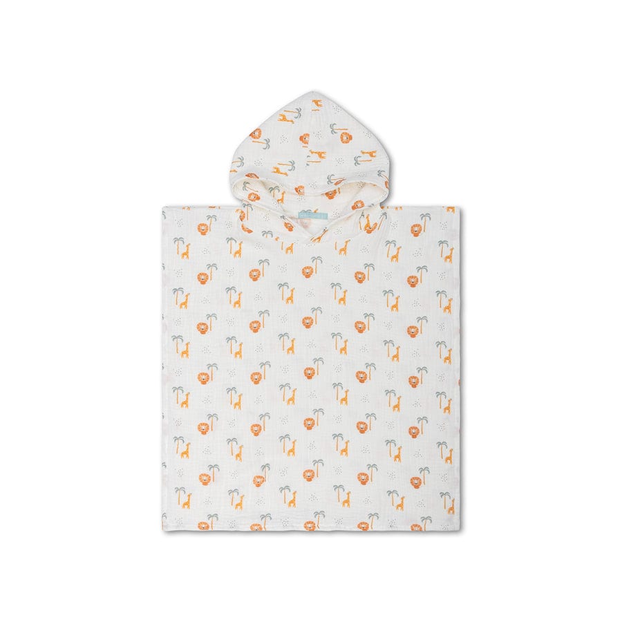 Oerwoud | meerkleurige hydrofiele strandponcho 65 x 65 cm