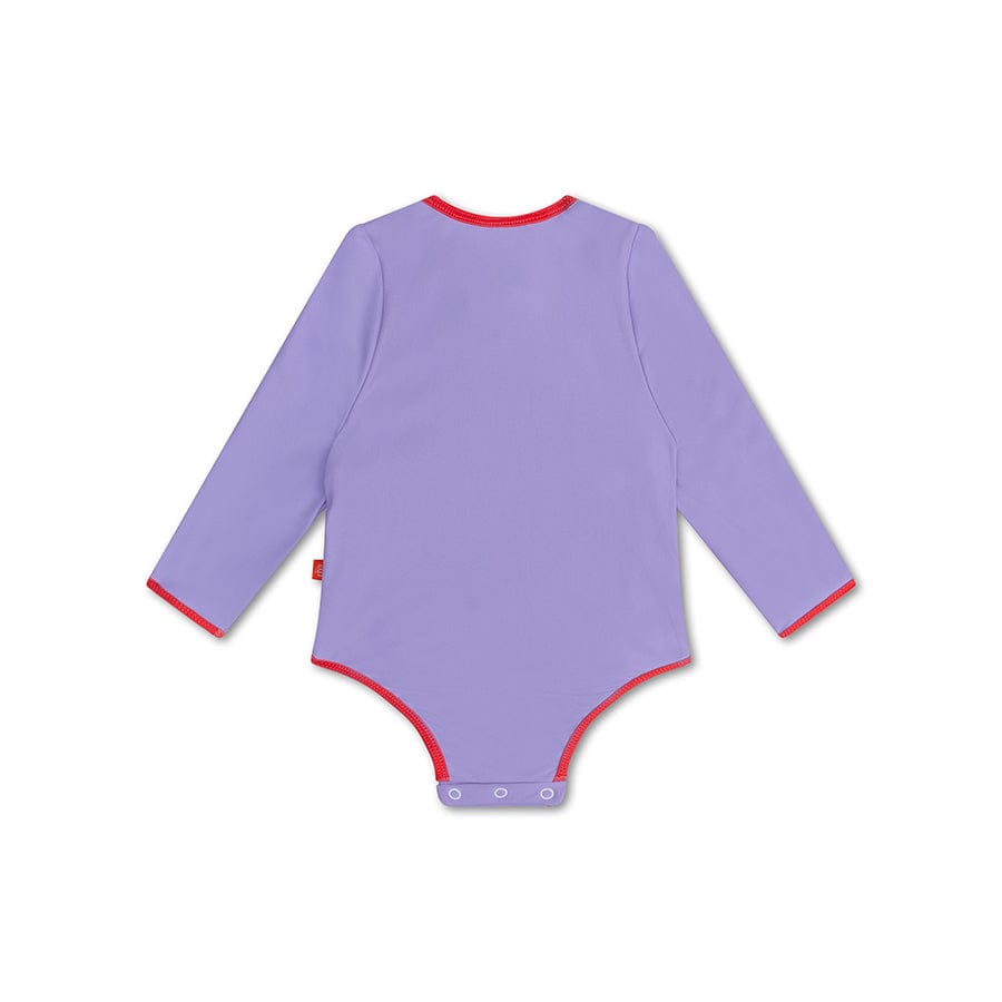Iconische tonen | paars meisjes uv-badpak met lange mouwen