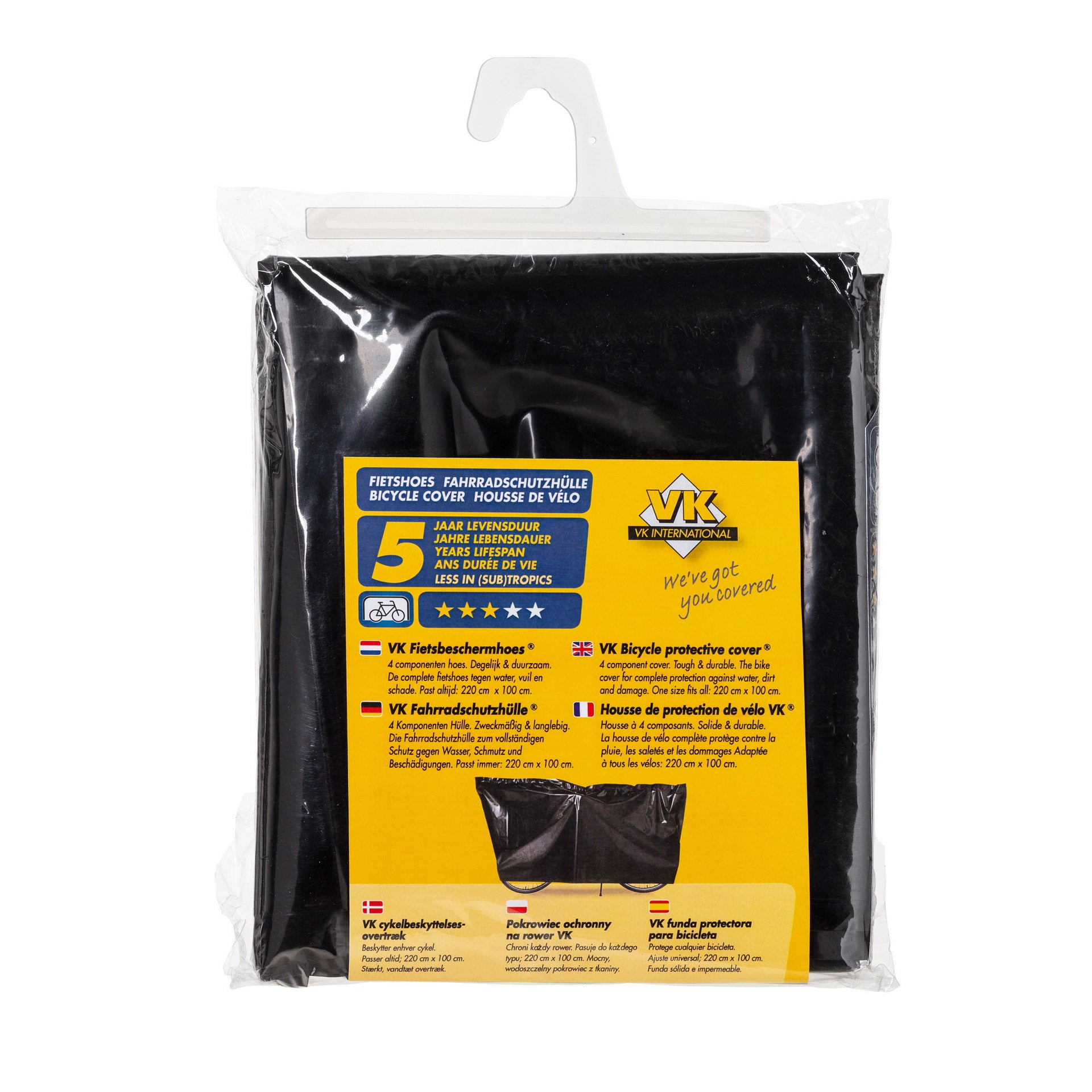 VK Fietsbeschermhoes - zwarte polyethyleen fietshoes (100x220cm)