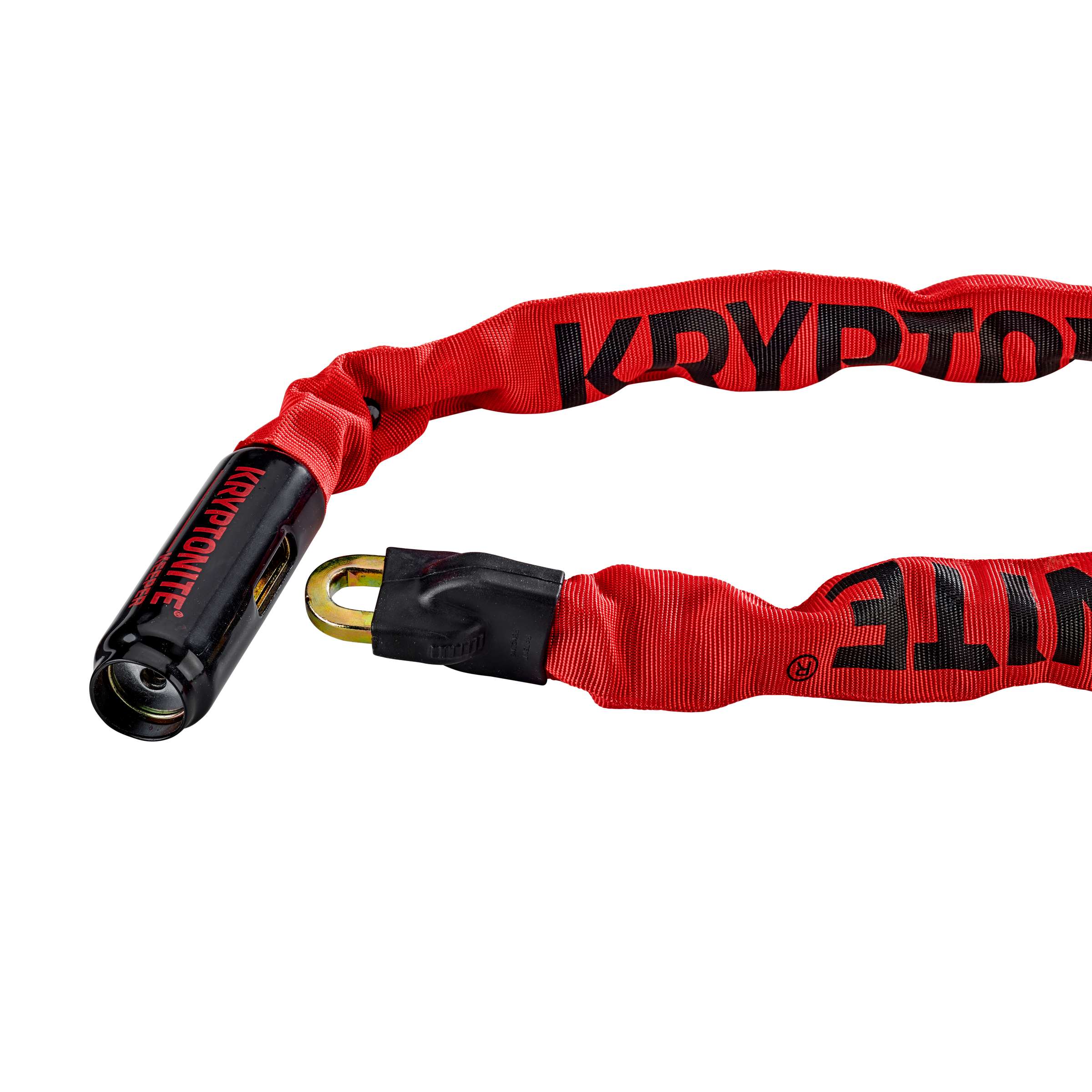 Kryptonite keeper 785-ketting met geïntegreerd slot – kettingslot fiets – fietsslot met ketting voor elektrische fiets – 85 cm – staal – rood