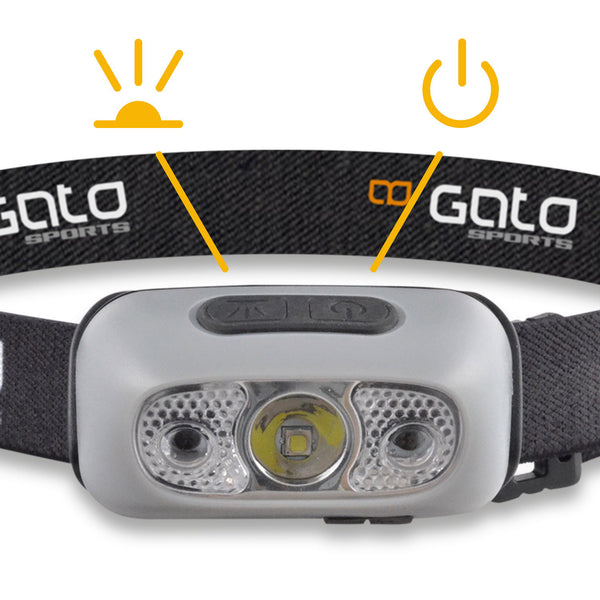 hoofd- helmlamp USB grijs one-size
