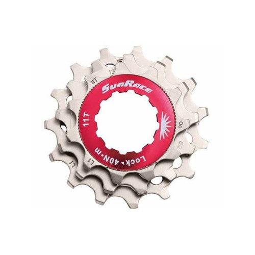 Sunrace sluitring met kransjes 11v 11 13 15t zilver