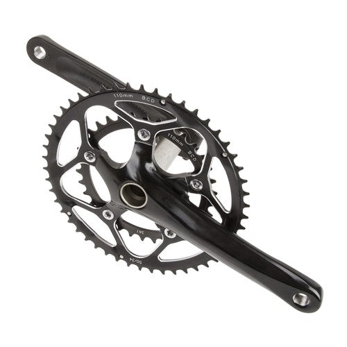 M-wave crankstel race dubbel 10v 50 34t holletec2 zwart 172.5mm