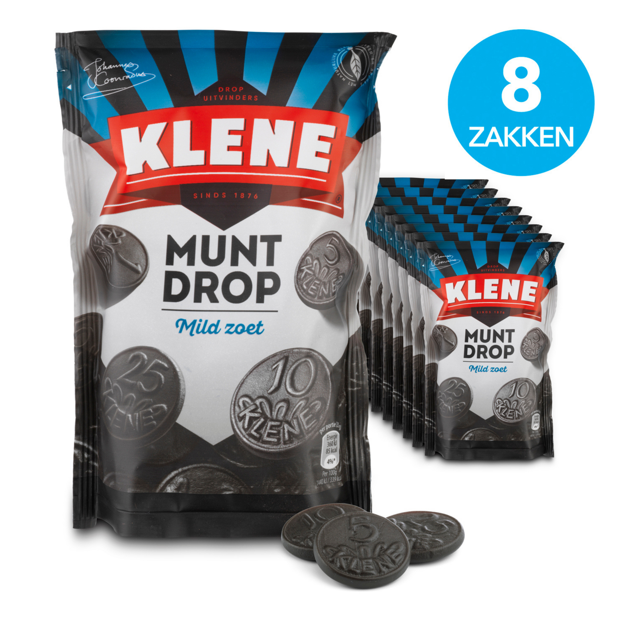 Klene muntdrop - drop - mild zoet - 8x210g