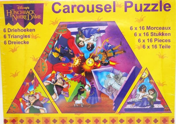 Jonotoys klokkenluider van de notre dame carrouselpuzzel, 6x16 stukjes