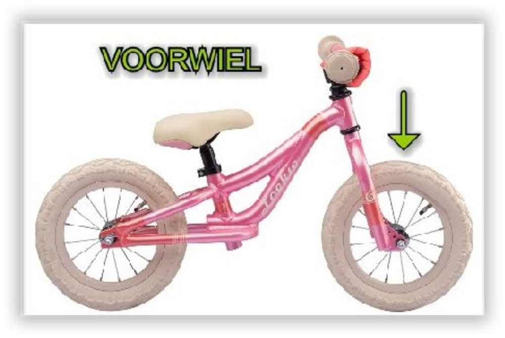 Batavus wiel voor 12 loopfiets ys8344 salmon