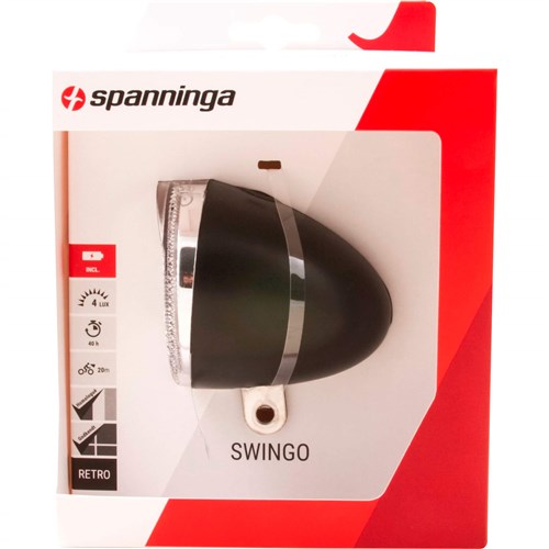 Phare Spanninga Swingo XB LED avec réflecteur avec piles - noir