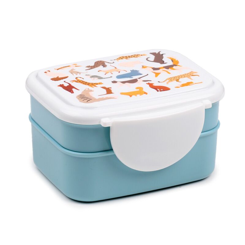 Feline fijne kat clip bentobox lunchtrommel met bestek