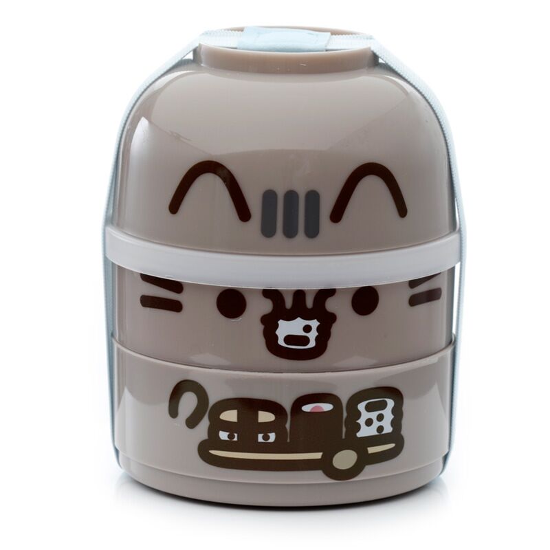 Pusheen - gestapelde ronde bentobox lunchtrommel