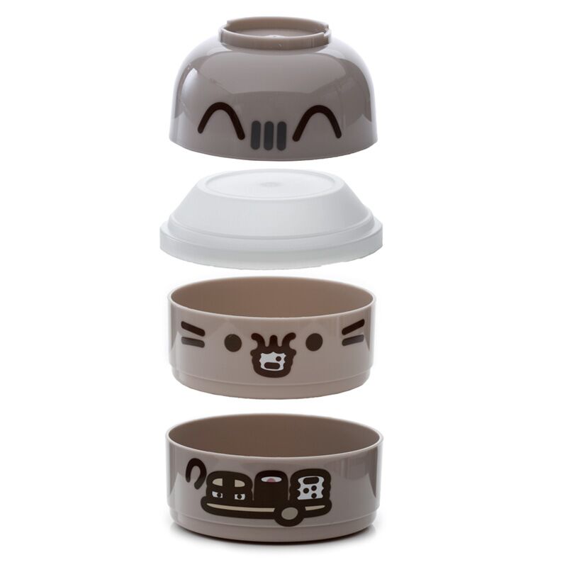Pusheen - gestapelde ronde bentobox lunchtrommel