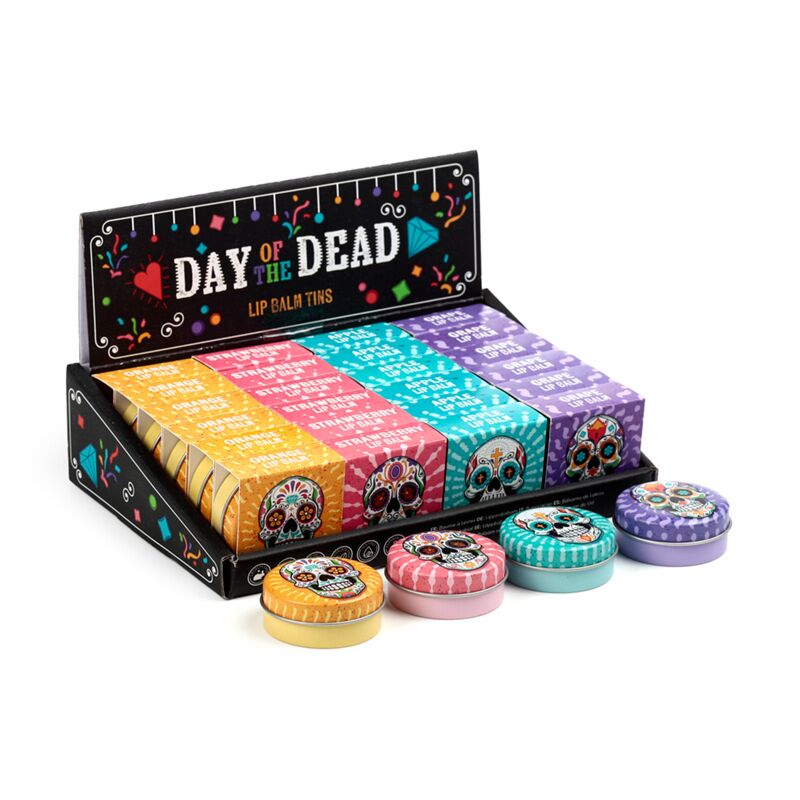 Dia de los muertos mexicaans doodshoofd lipbalsem blik