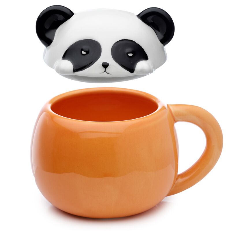 Adoramals panda dekselvormige keramische mok