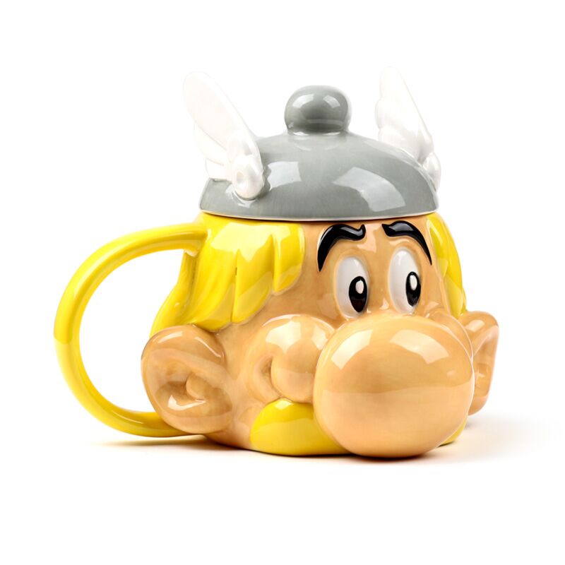 Asterix gevormde keramische mok met deksel