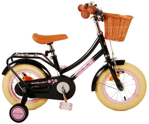 Volare 12 fiets excellent zwart roze transportfiets 51224