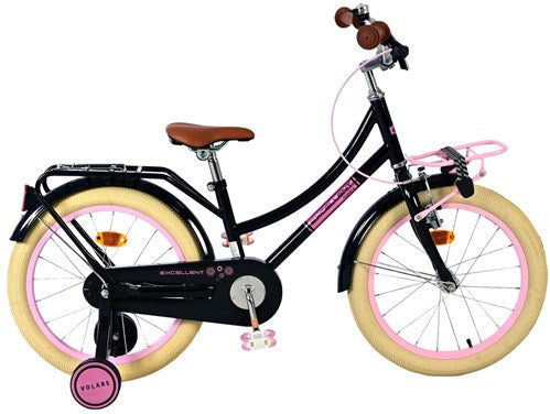 Volare 18 inch fiets excellent zwart roze oma transport 51810