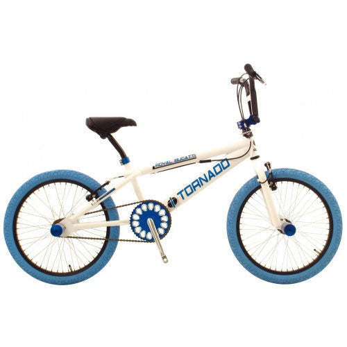 Tornado 20 pouces vélo freestyle blanc bleu pneus 2000020