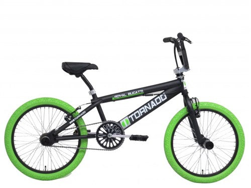 Vélo freestyle Tornado 20 pouces pneus noir mat vert 2000018