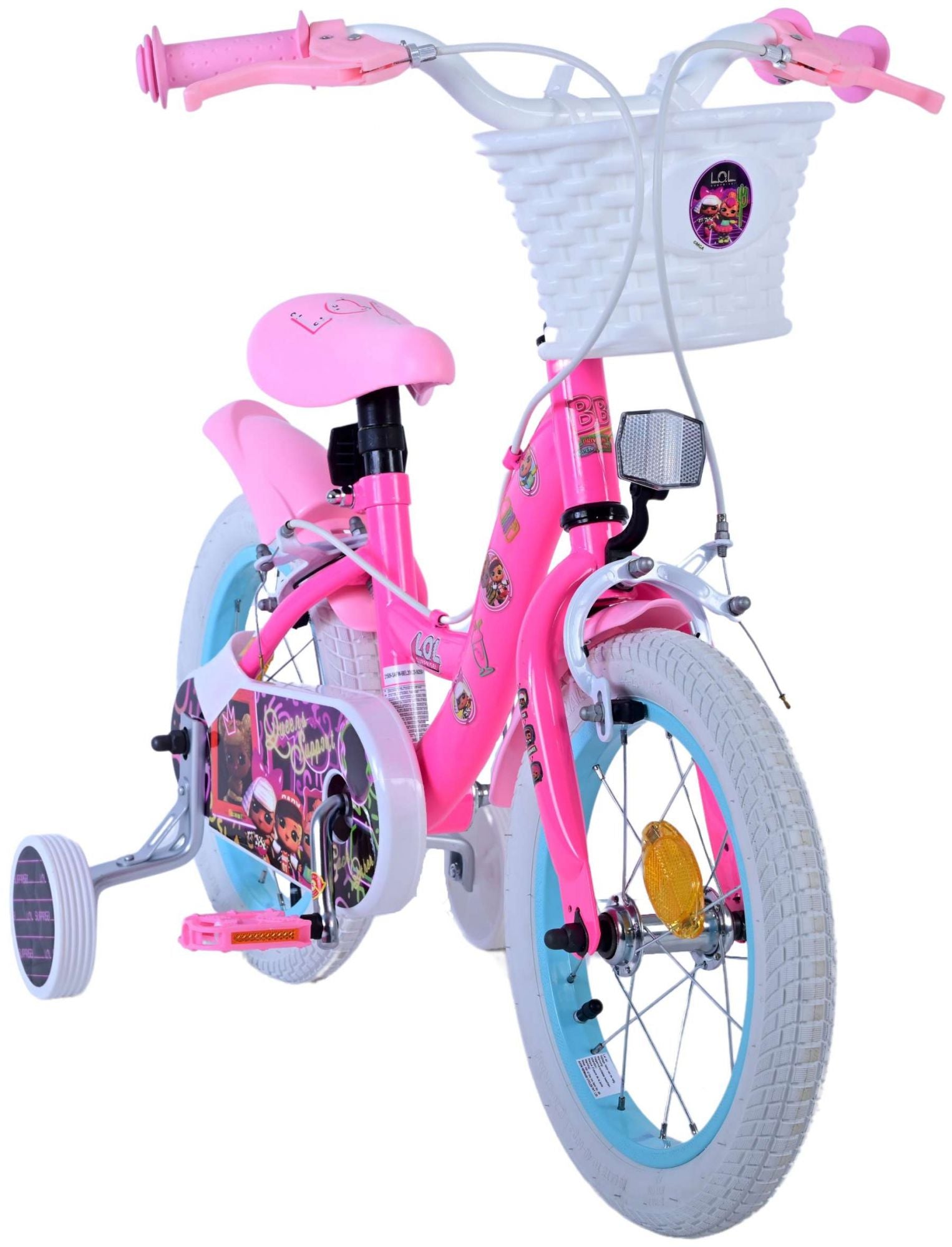 Lol verrassing kinderfiets - meisjes - 14 inch - roze - twee handremmen