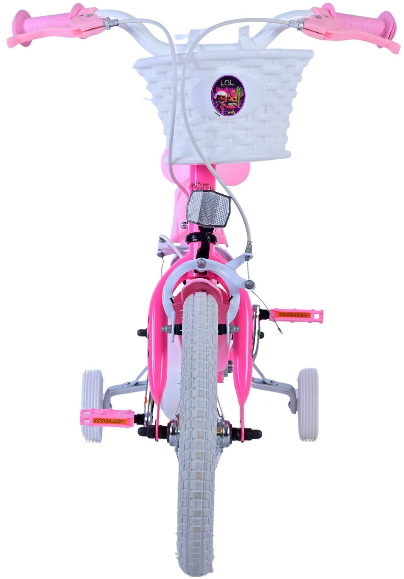 Volare poppen kinderfiets - meisjes - 14 inch - roze - twee handremmen