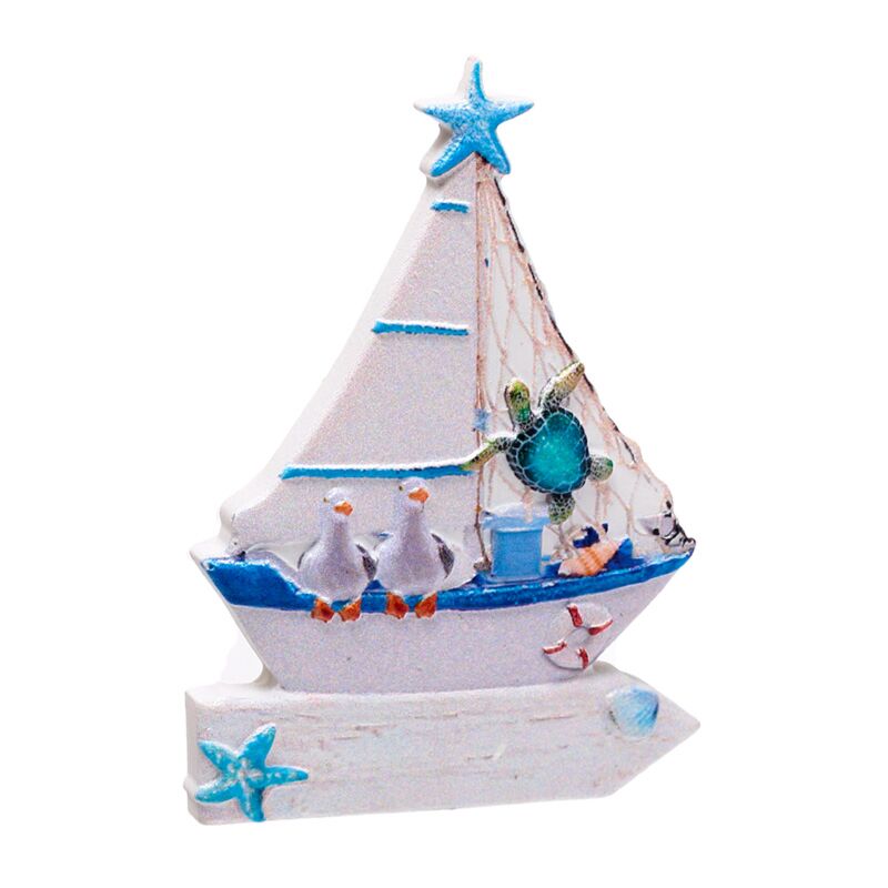 Zeilboot zeeleven 3d zee strand souvenirmagneet