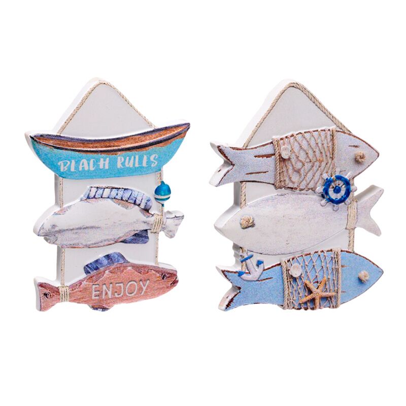 Visbord 3d zee strand souvenirmagneet