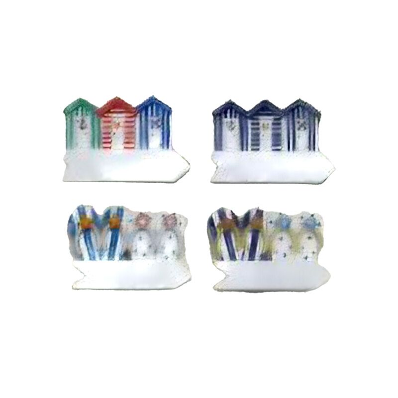 Zee strand souvenir 3d magneet kleurrijke strandhutten