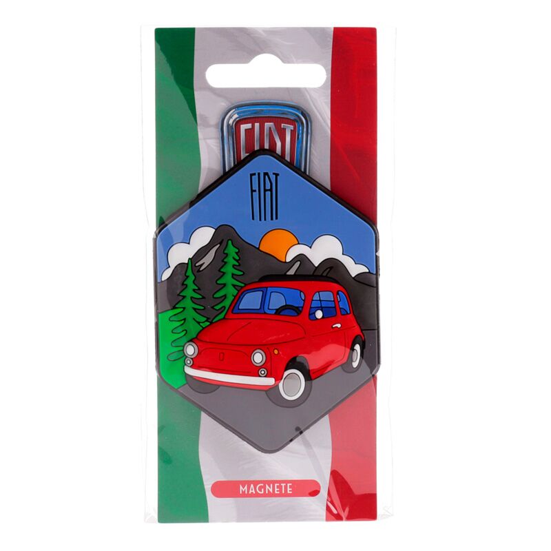 Fiat 500 dolomiet bergen pvc magneet