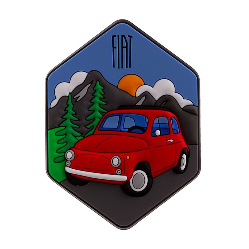 Fiat 500 dolomiet bergen pvc magneet