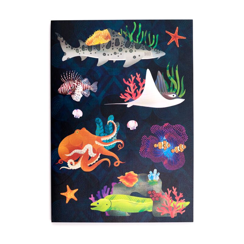 Marine Kingdom gerecycled a5 gelinieerd notitieboekje