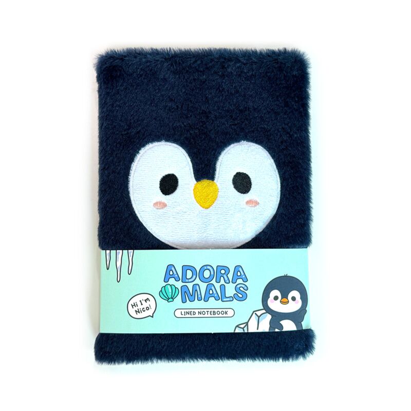 Adoramals pinguïn fluffig notitieboekje a5